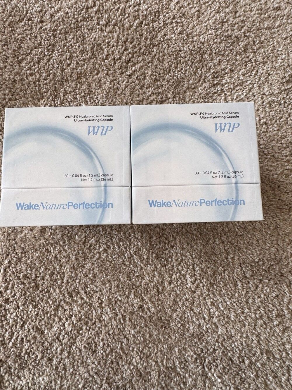WNP Wake Nature Perfection 3 Percent Hyaluronic Acid Serum Capsules 30 Count X2